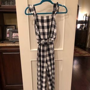 Black and White Checkered Jumpsuit